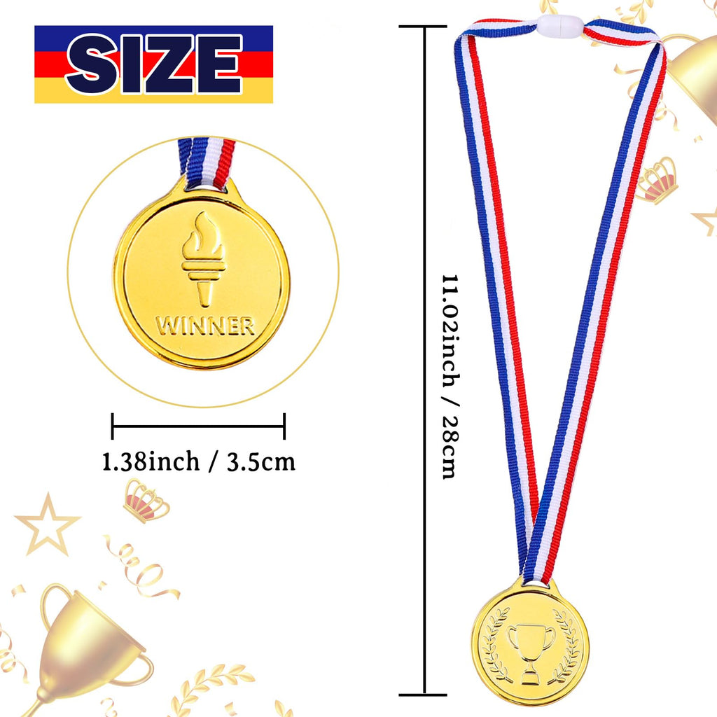 Caydo 100 Pieces Gold Medals For Kids Medals For Awards Plastic Winner Award Medals For Kids