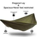Onewind 12Ft Camping Hammock With Mosquito Net, Ridgeline Double Hammock Portable Lightweight Large Hammock Ripstop Nylon Durabl