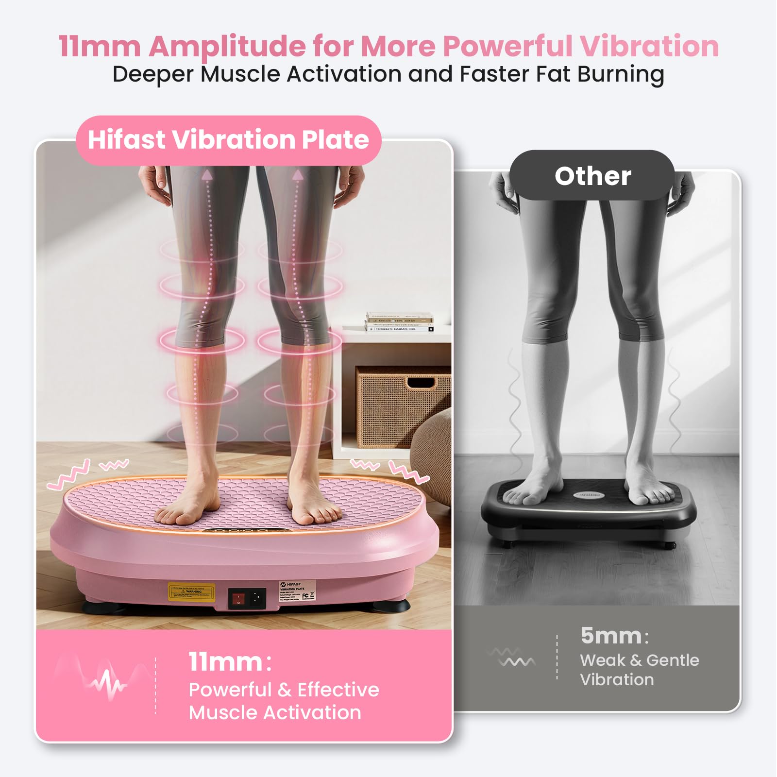 Curved Vibration Plate Exercise Machine, Vibrating Plate 400 Lbs Capacity With 9 Auto Modes And 120 Adjustable Speeds, Large Led