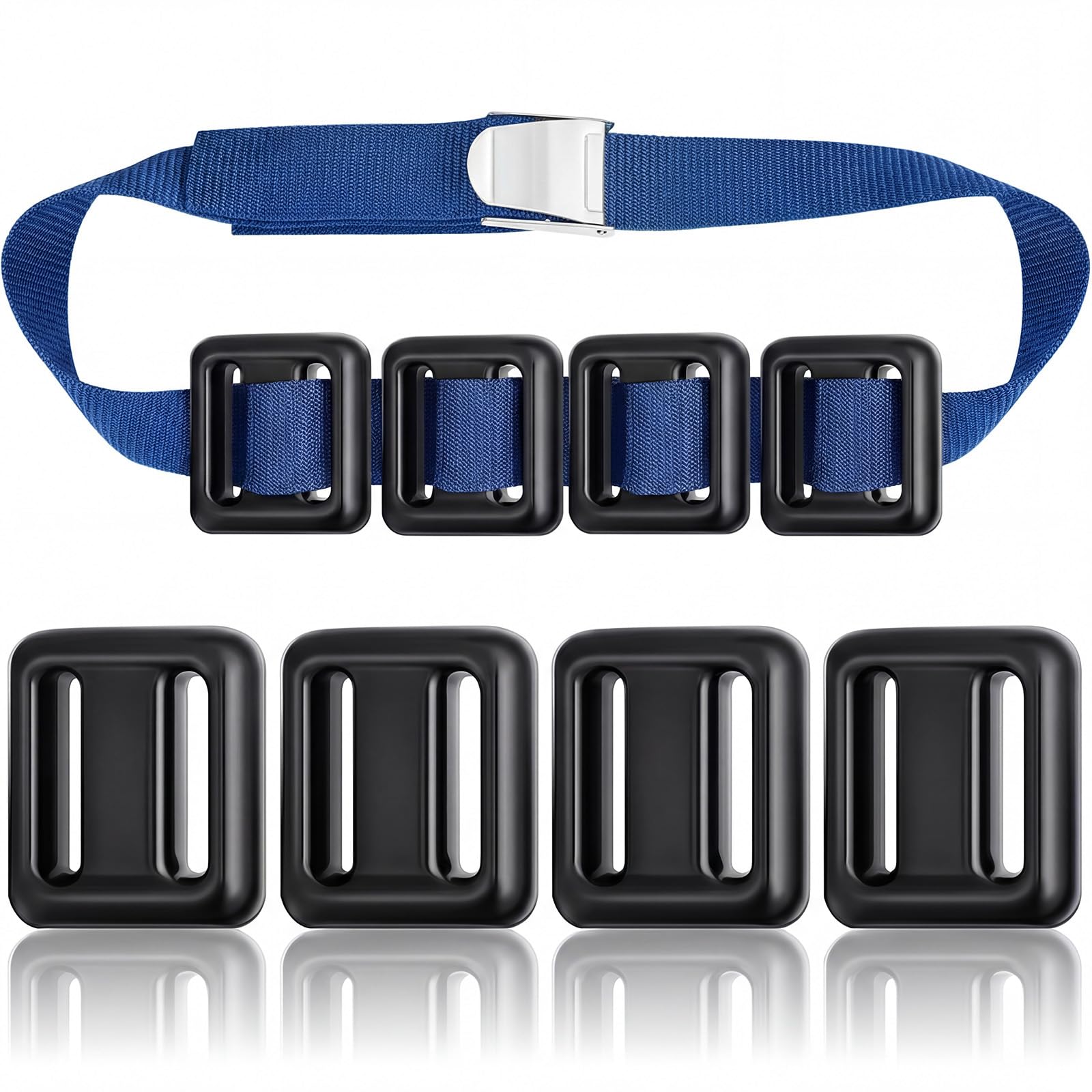 Tellegloww 4 Pcs Dive Weights Belt for Scuba Diving Coated Dive Weights Nylon Belt with Metal Quick Release Buckle for Free Divi