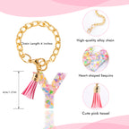 Letter Charm Accessories for Stanley Cup 1 PCS Cute Initial Keychain Handle Charm for Stanley Tumbler for Women Pink Letter Y