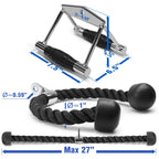 Yes4All Double D Handle Cable Attachment And Tricep Pull Down Rope - 2-In-1 Combo For Cable Machines