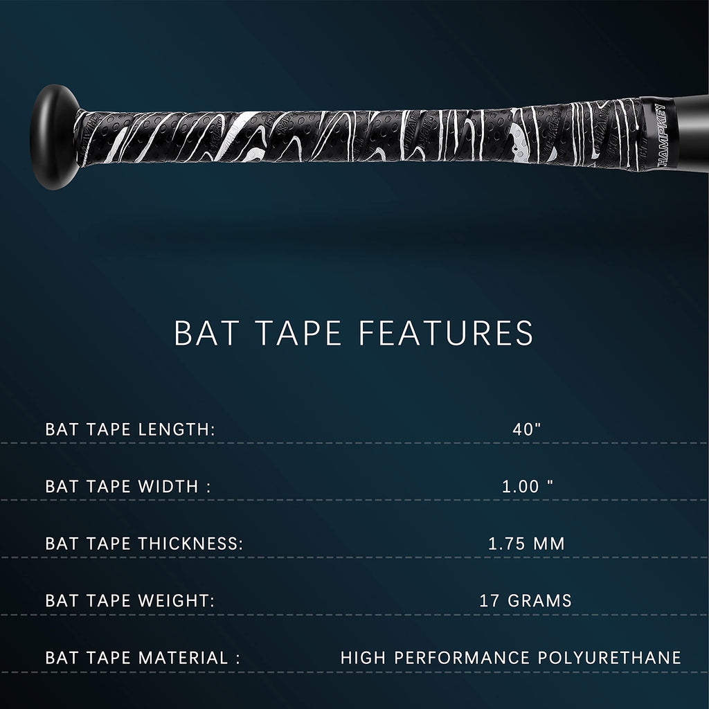 Champkey 40'' All Weather Performance Bat Grip Tapes(2 Pack) | Comfortable And Soft Bat Tape | Precut And Full Adhesive Back Bas