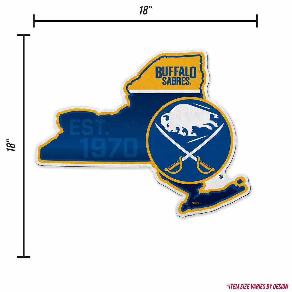 Rico Industries Nhl Buffalo Sabres State Shape Shape Cut Pennant - Home And Living Room D  Cor - Soft Felt Ez To Hang