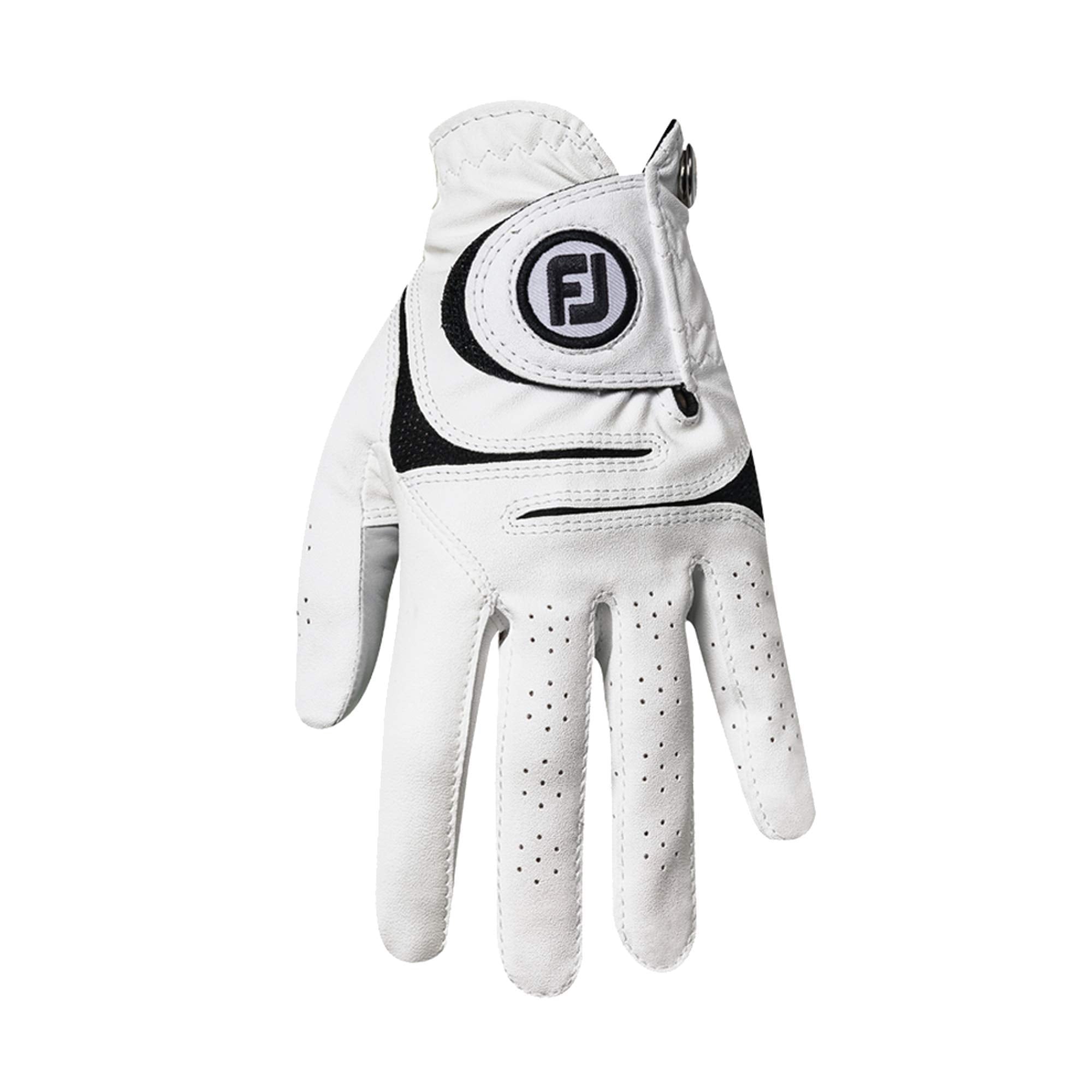 Footjoy Women'S Weathersof Prior Generation Golf Glove, White Medium/Large, Worn On Left Hand