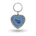 Rico Industries Nfl Tennessee Titans Metal Rhinestone Heart Keychain