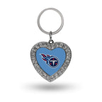 Rico Industries Nfl Tennessee Titans Metal Rhinestone Heart Keychain