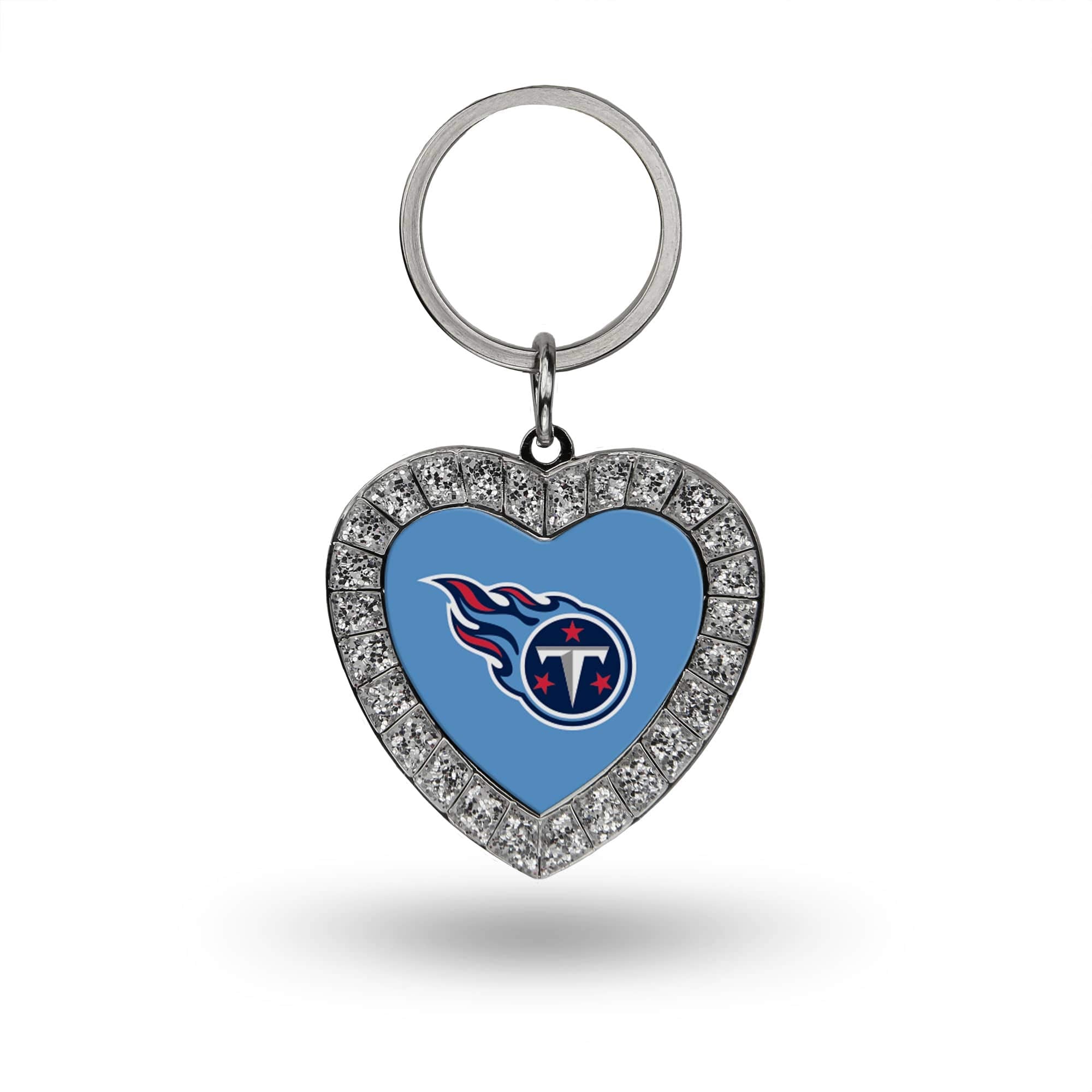 Rico Industries Nfl Tennessee Titans Metal Rhinestone Heart Keychain