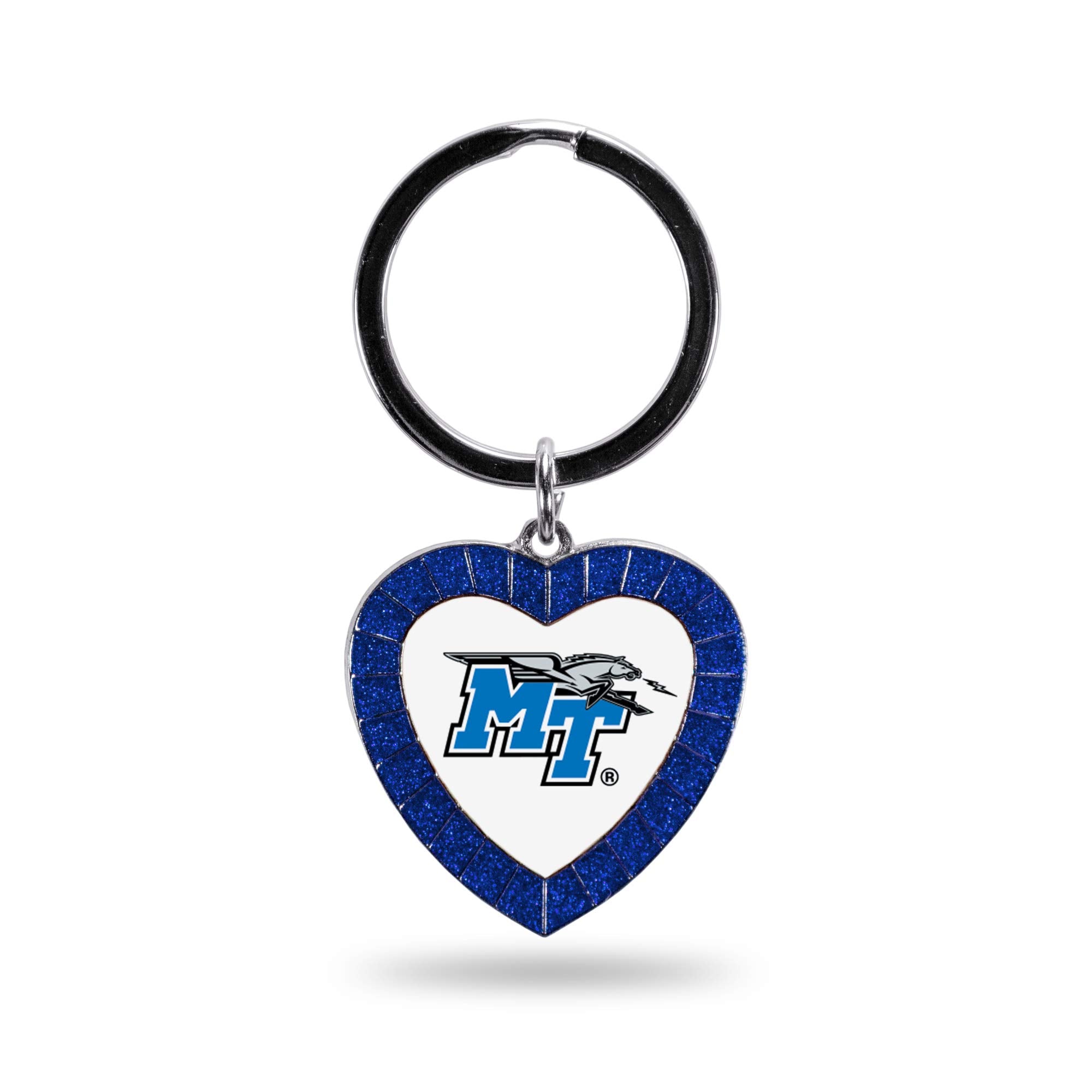 Rico Industries Ncaa Middle Tennessee Blue Raiders Ncaa Rhinestone Heart Colored Keychain, Royal, 3-Inches In Length