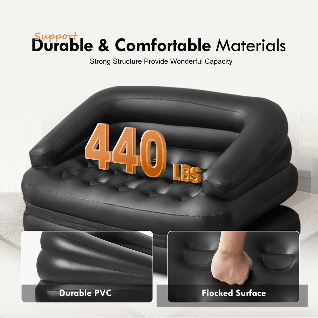Dimar Garden Inflatable Couch Blow Up Mattress,Outdoor Air Sofa Bed For Camping, Full Size