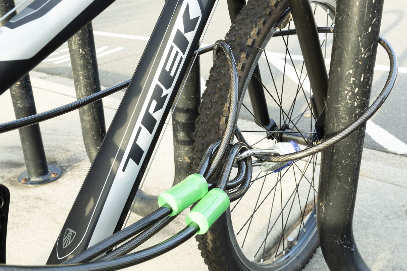 Vascer Bike Cable Lock - 15Ft Security Cable W/Loops -Heavy-Duty Anti-Theft Braided Steel W/Vinyl Coating -Locking Accessories F