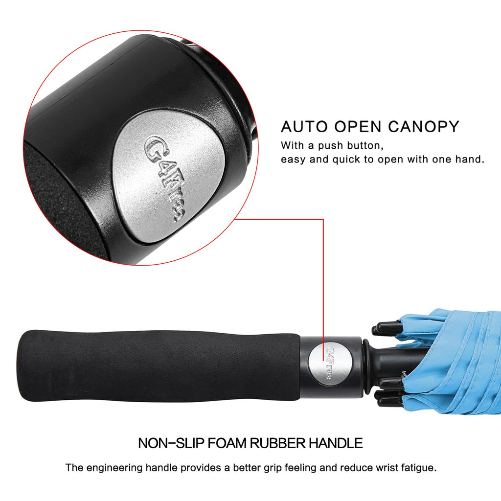 G4Free 62 Inch Automatic Open Golf Umbrella Extra Large Oversize Double Canopy Vented Windproof Waterproof Stick Umbrellas(Sky B
