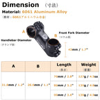 Yapjeb 31.8 Handlebar Stem Riser 35 Degree Bike Stem 70Mm 80Mm 90Mm Bicycle Stem Mtb Stem For Mountain Bike Road Bike Bmx Mtb (3