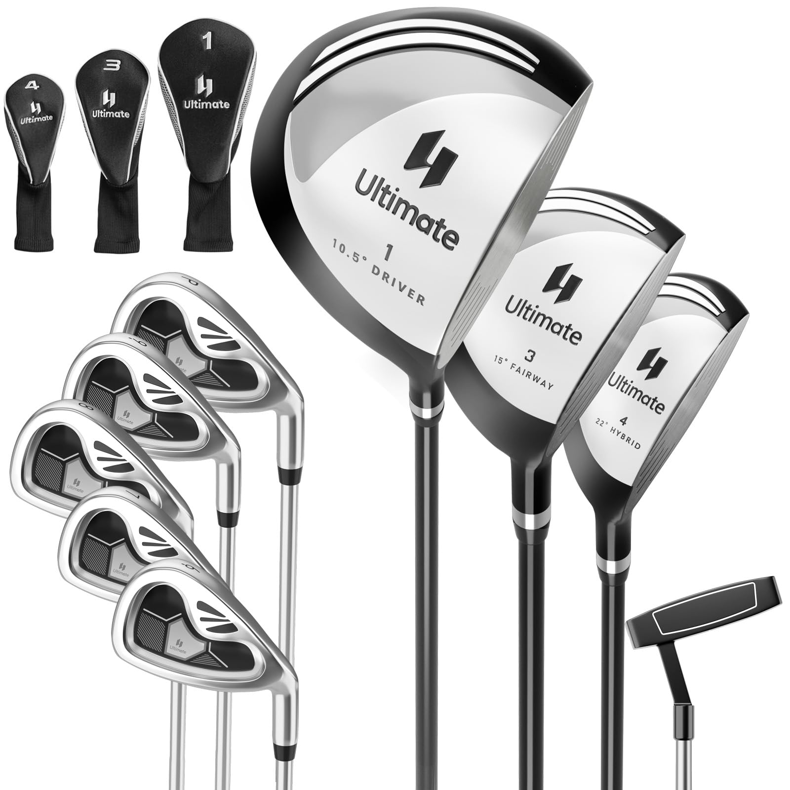 Tangkula 9 Pieces Men'S Complete Golf Club Set Right Handed, Includes 460Cc Alloy Driver & #3 Fairway Wood & #4 Hybrid & # 6 & #