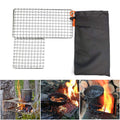 Rayeeley 2-Pack Stainless Steel Mesh Camping Grill, Bushcraft Grills Backpacker Barbecue Grills, Campfire Cooking Bbq Grate, Hig