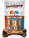 Jackpup Pork Femur Bones For Dogs Long Lasting  Gourmet Beef Dog Bones For Aggressive Chewers (4 Pack)
