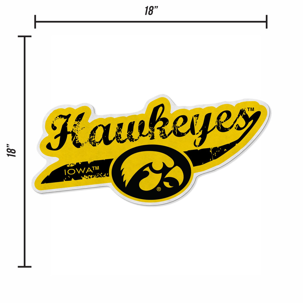 Rico Industries Ncaa Iowa Hawkeyes Distressed Shape Cut Pennant - Home And Living Room D  Cor - Soft Felt Ez To Hang