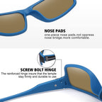 Storycoast Polarized Sports Sunglasses For Men Women Unbreakable Frame Cycling Fishing Driving 3Pack-Black+Blue+Green