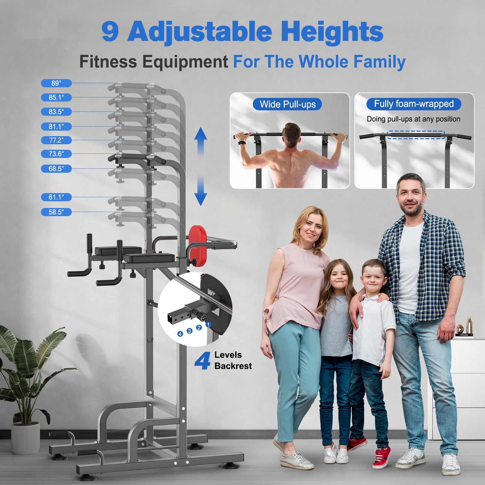 Relife Rebuild Your Life Power Tower Pull Up Bar Station Workout Dip Station For Home Gym Strength Training Fitness Equipment 45