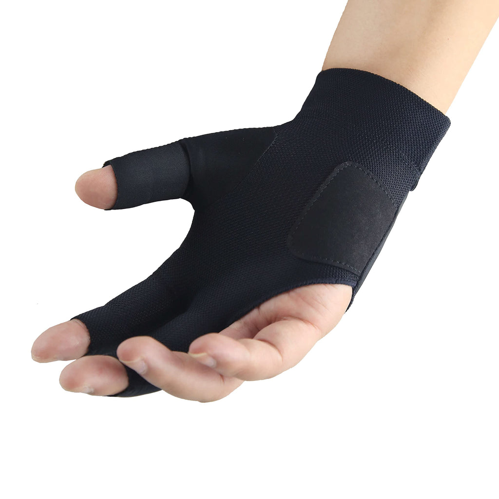 Roaming Quick-Dry Breathable Billiard Shooters Carom Pool Snooker Cue Sport Glove Fits On Right Hand (Black-Right Hand, S/M)