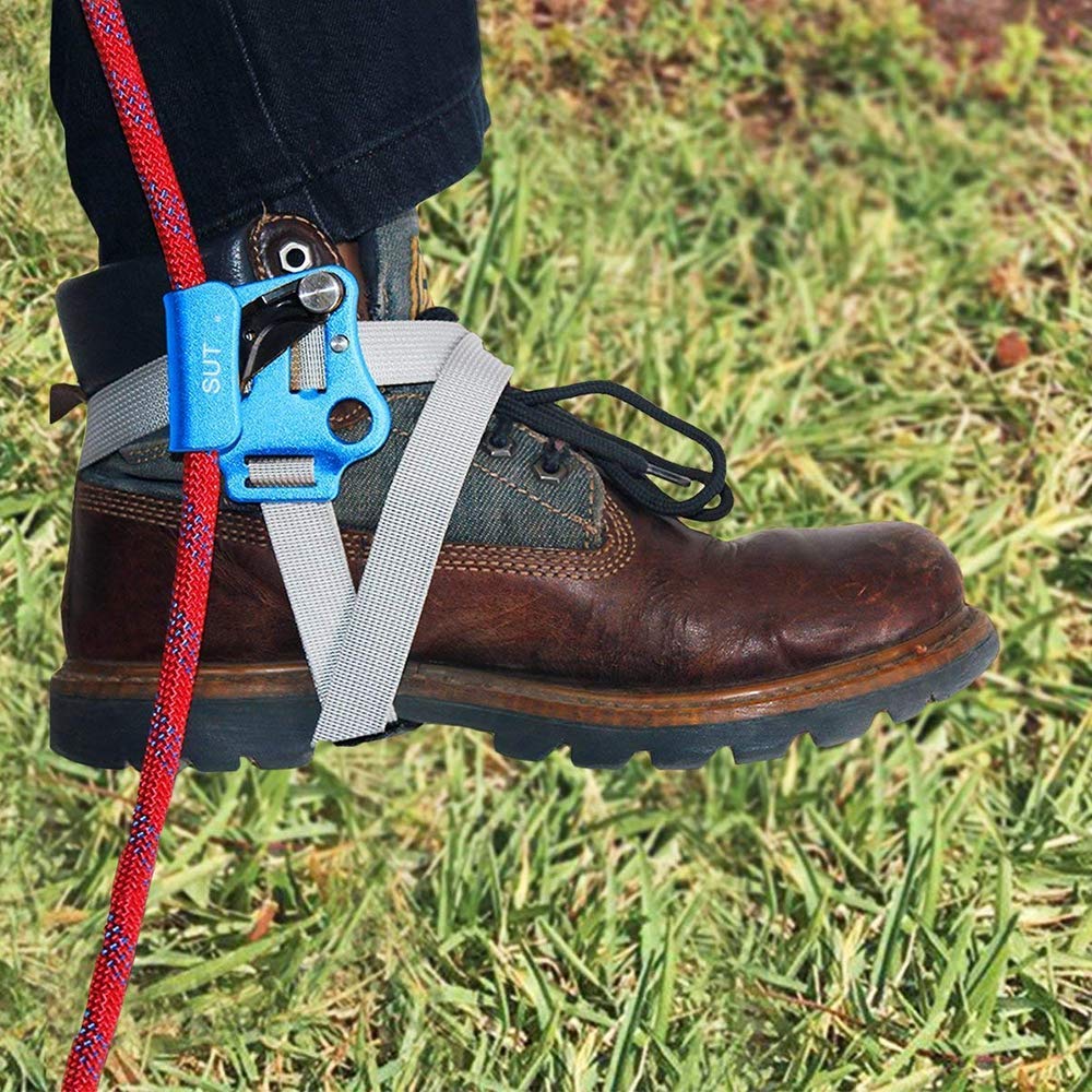 Newdoar Hand Ascender & Foot Ascender & Foot Loop Set For Tree Arborist Rappelling Gear Equipment Ce Certified Rope Clamp For 8~