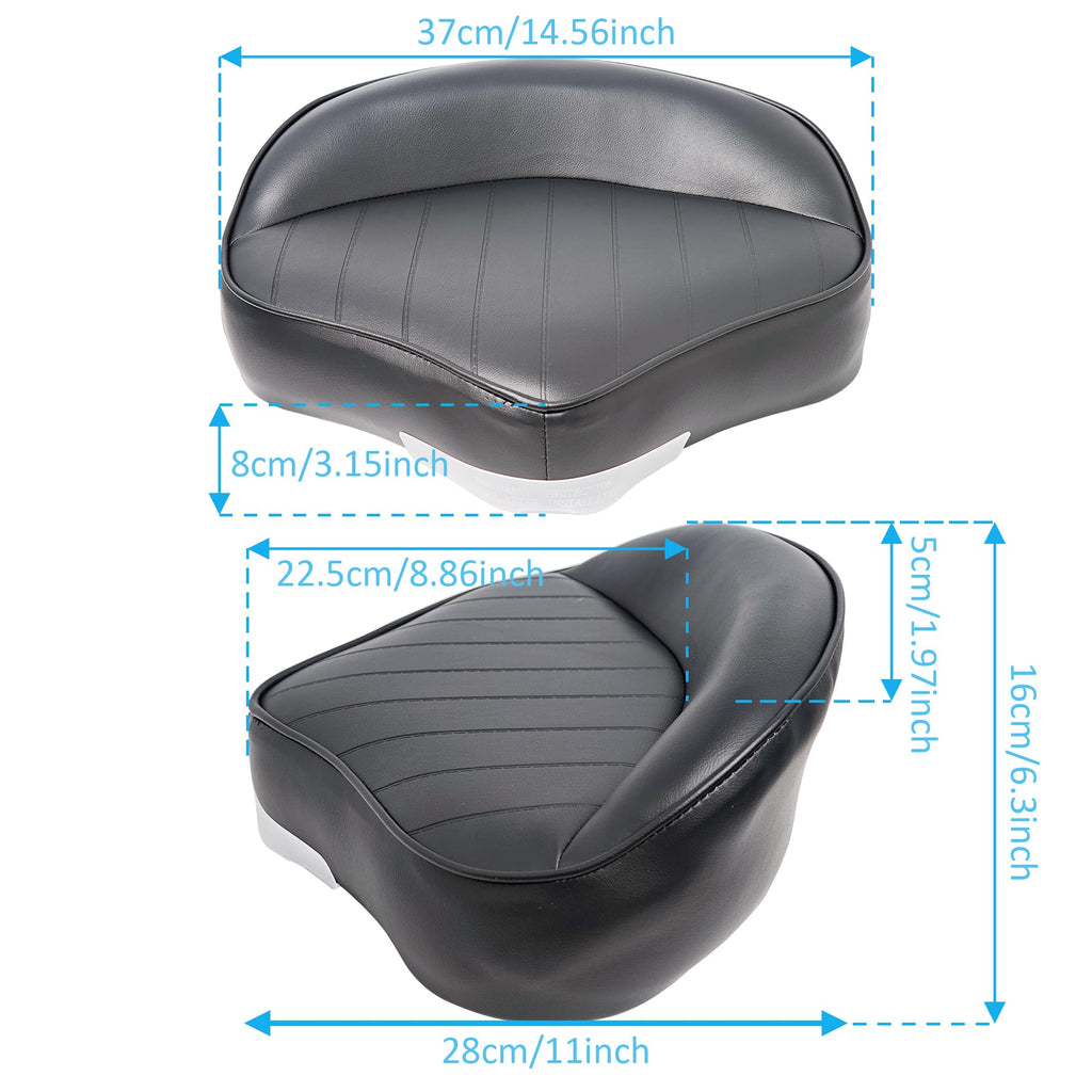Vancus Casting Seat for Boat, Marine Grade Universal Pro Casting Fishing Bass Boat Seats Bike Butt Chair (2-Pack, Black)