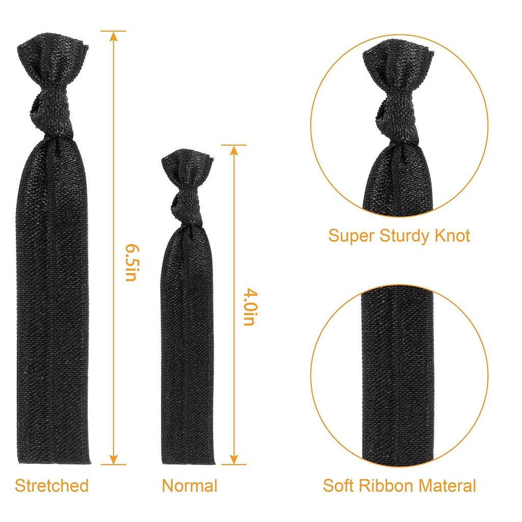 79Style 125Pcs Neutral Hair Ties For Women Elastic Ribbon Hair Ties Knotted Ponytail Holders No Breakage Cotton Fabric Hair Band