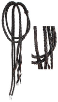 Pro Rider Horse Western Brown Leather Round Braided Latigo Roper Split Reins Brown 6651BR