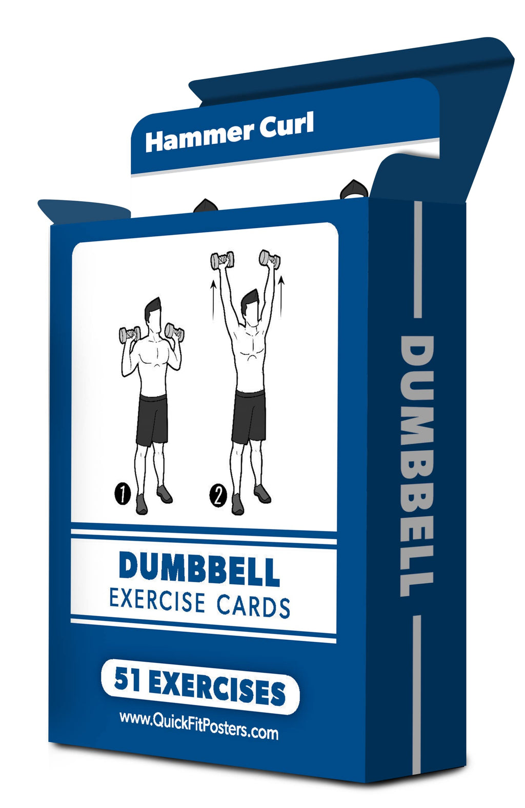 Dumbbell Exercise Cards - Fitness Playing Cards With Over 50 Dumbbell Workouts - 2.5 X 3.5 (Standard Playing Card Size)