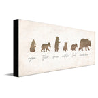Mama Bear And Cubs - Personalized Mothers Day Gift From Children (6.5''X18'' Block Mount, 5 Cubs)