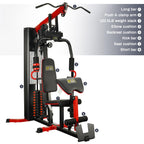 Fitvids Multifunctional Home Gym Equipment with 122.5 lbs Weight Stack, Full Body Workout Weight Machine, All in One Exercise Eq
