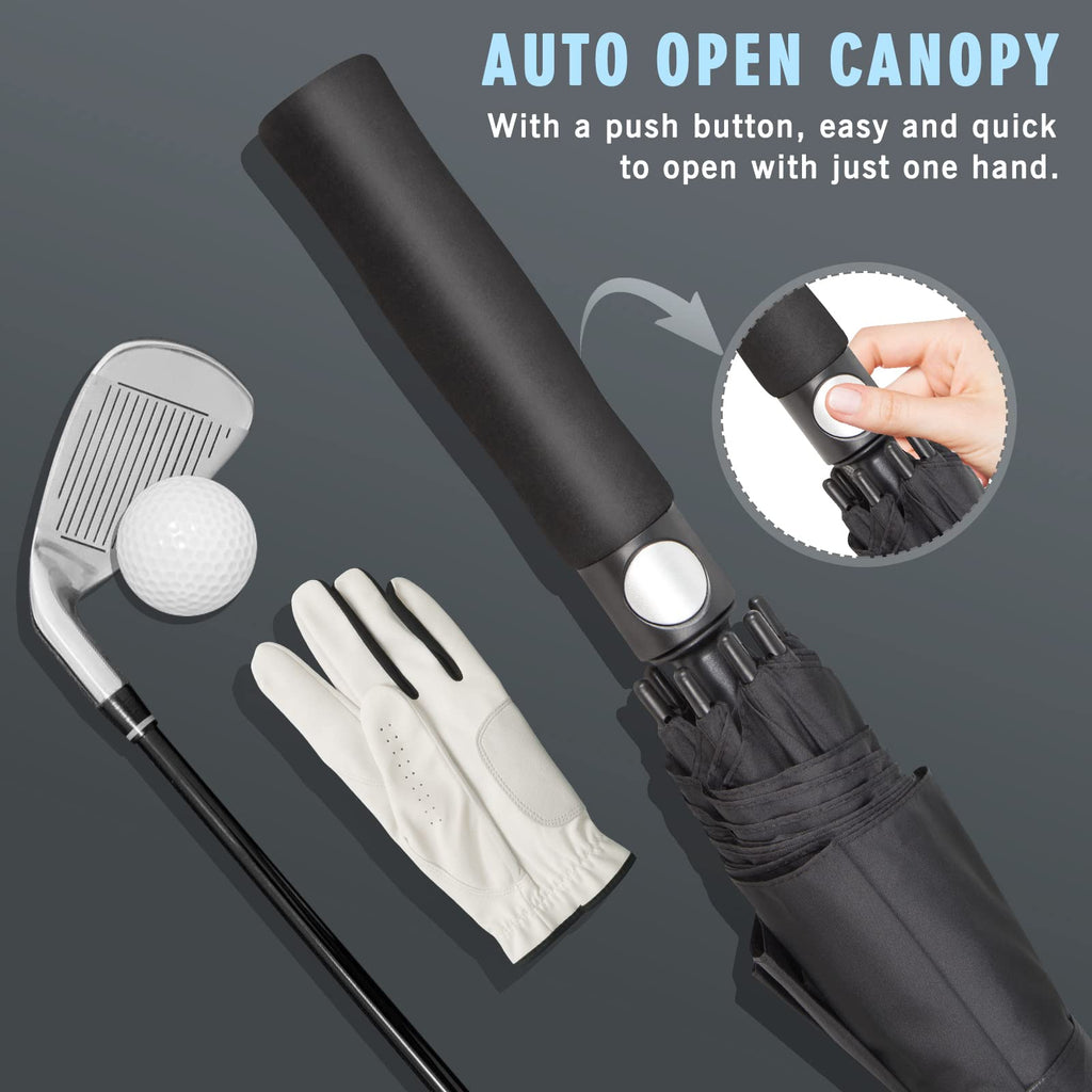 Zomake Large Golf Umbrella 54 Inch - Double Canopy Vented Golf Umbrellas For Rain Windproof Automatic Open Golf Push Cart Umbrel