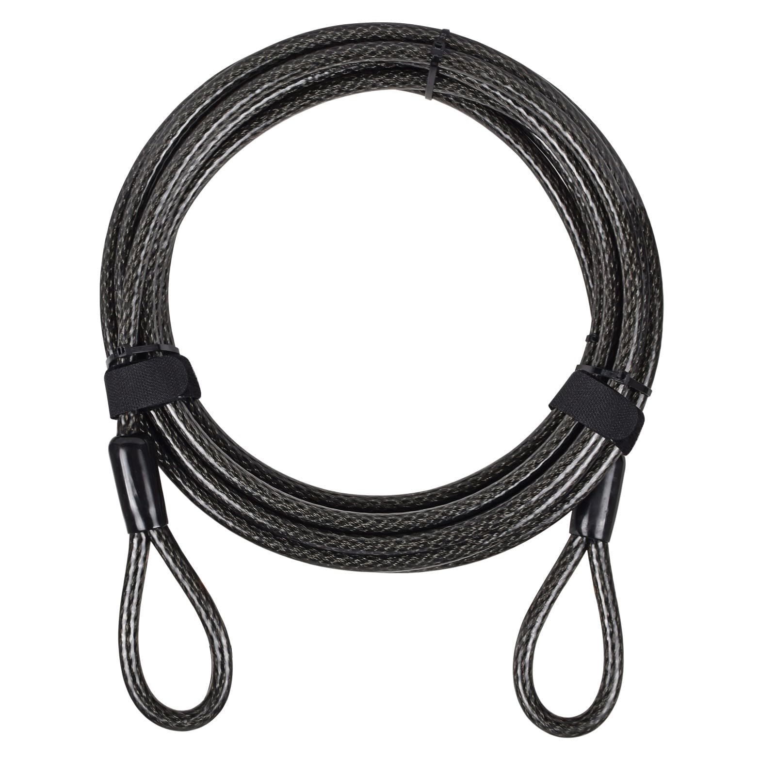 DAOSEC 33-Foot Heavy-Duty Security Cable - 3/8-inch Vinyl-Coated Cut-Resistant Steel Wire, Suitable for Bicycles and Outdoor Gea