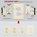 Enerlites Screwless Duplex Wall Plate, Child Safe Receptacle Outlet Cover, Standard Size, 1-Gang 468 X 293, Unbreakable Polycarb