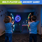 HYES 2 Pack Kids Bow and Arrow, LED Light Up Archery Set with 24 Suction Cup Arrows, Indoor Outdoor Sport Dinosaur Toys Gifts fo