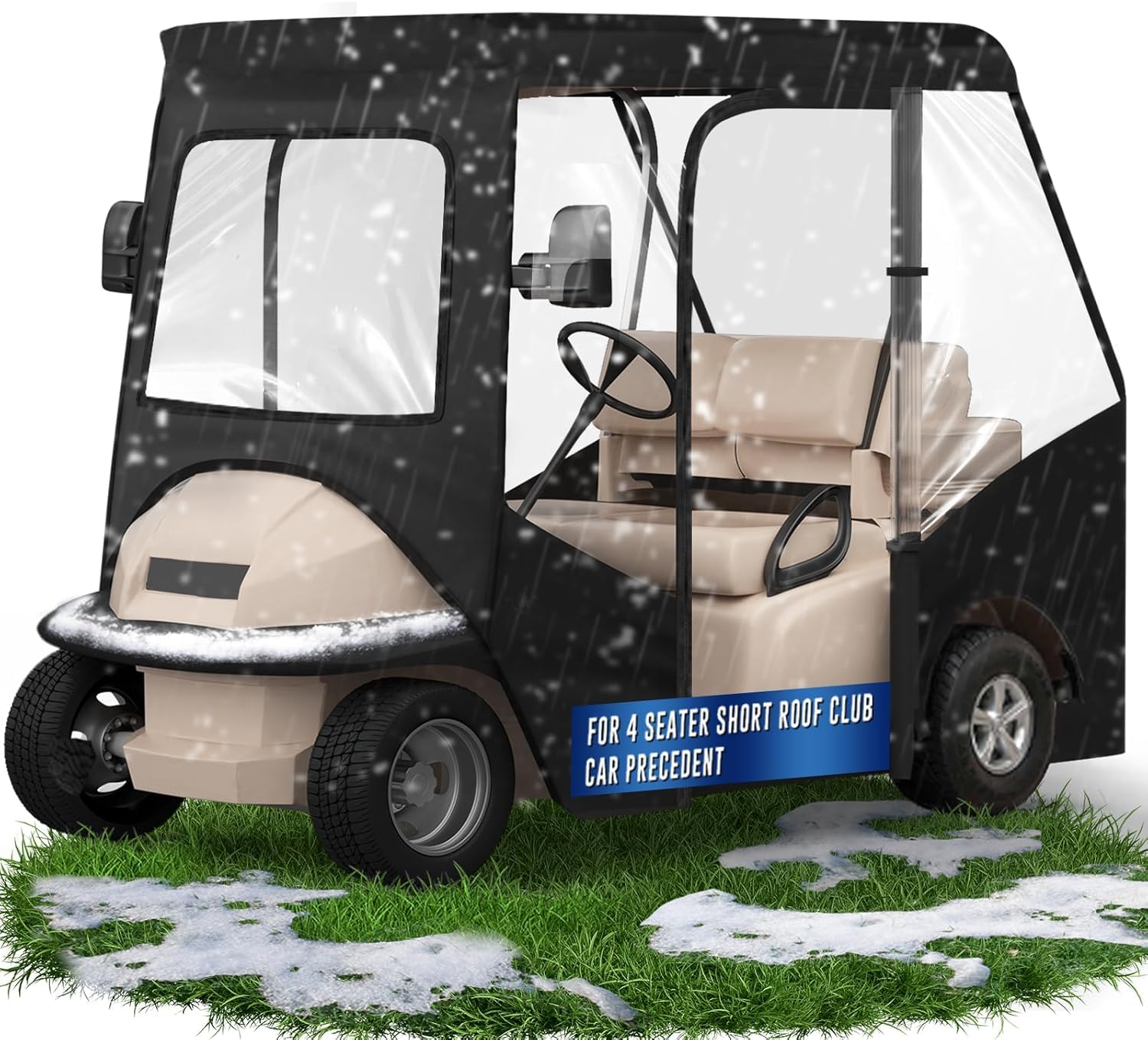 Cholila Cover Golf Cart Enclosure - 2 Passenger Driving Enclosure for EZGO TXT RXV - Golf Cart Rain Cover with Upgrade 600D Oxfo