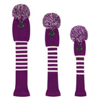Scott Edward Stripes Style Knitted Golf Club Head Covers Set Of 3, Fit For Driver Wood(460Cc), Fairway Wood, Hybrid(Ut), For Men