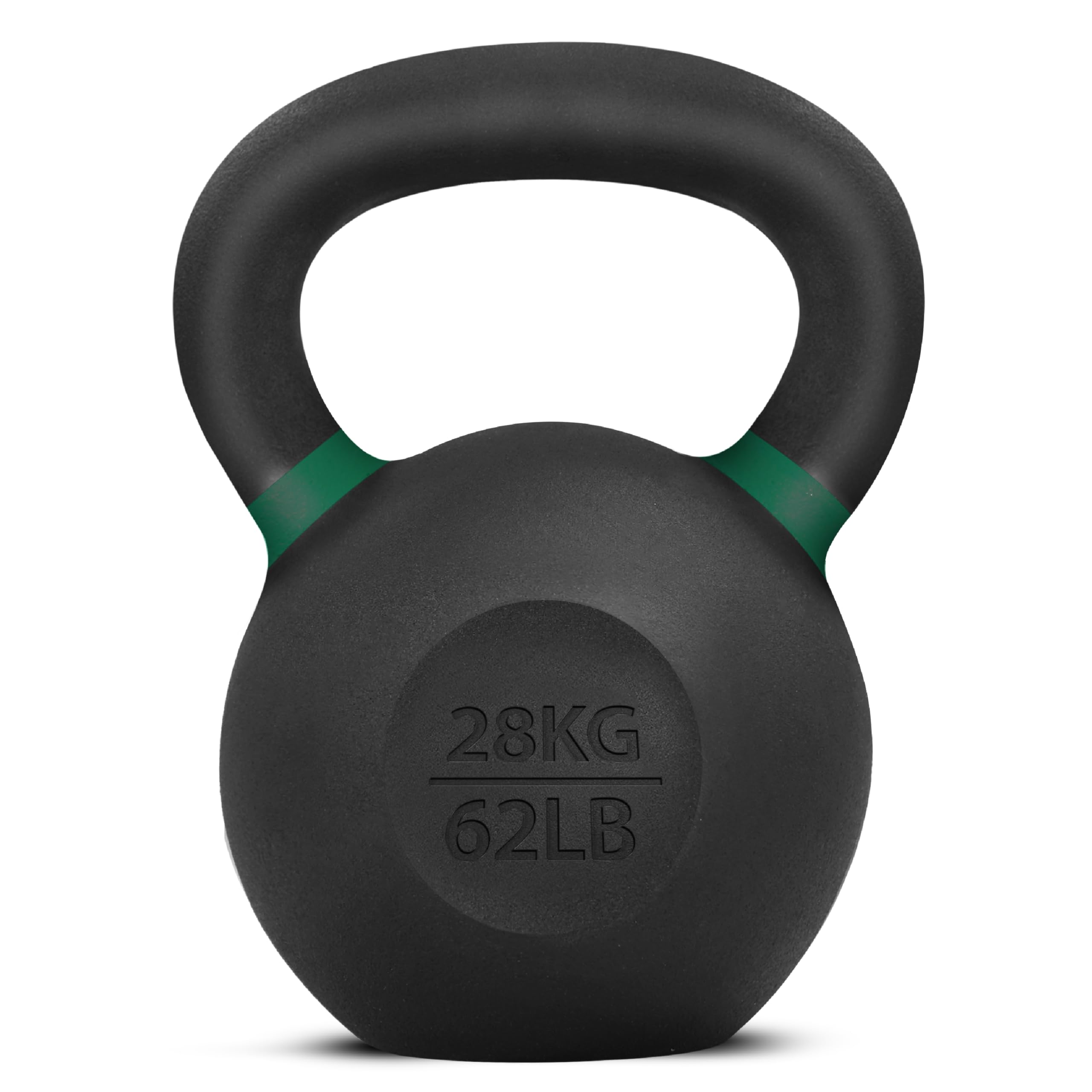Yes4All Powder Coated Cast Iron Kettlebell Single Mint - 28 KG / 62 LB Strength Training Kettlebells Weight Set for Full Body Wo