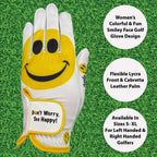 Giggle Golf Women'S Golf Glove (Large, Worn On Left Hand, Happy Face (New))