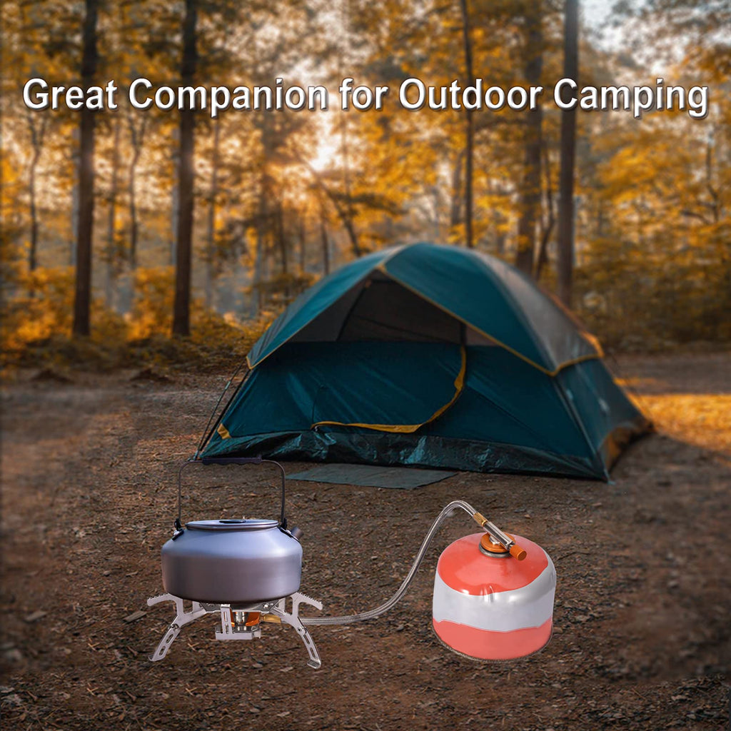 Sagafly Portable Camping Gas Stove With 1Lb Propane Tank Adapter, Foldable Camp Stove Backpacking Stove With Piezo Ignition For