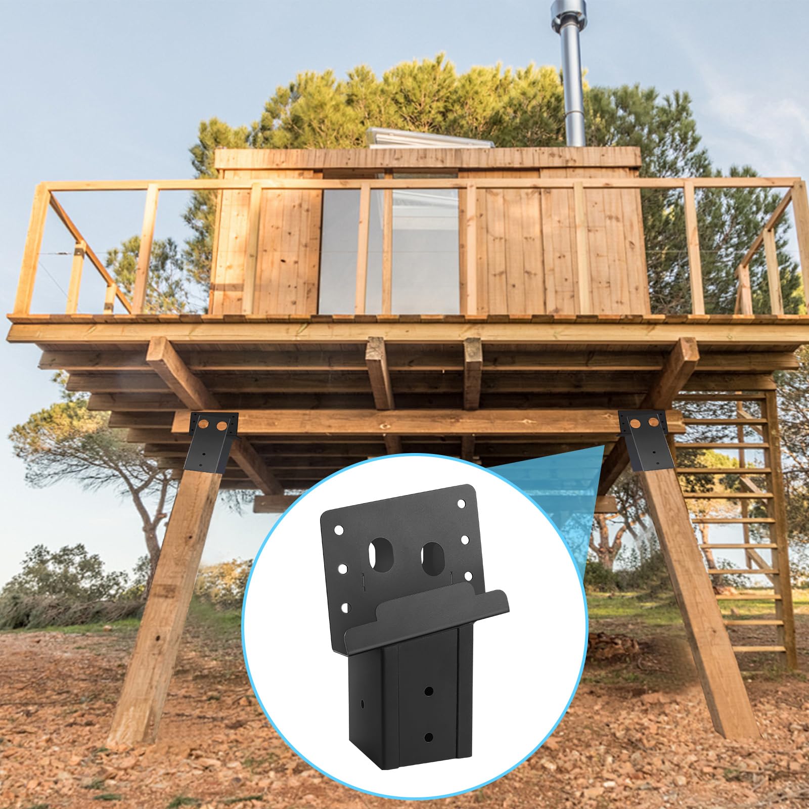 4 Pcs Outdoor 4X4 Compound Angle Brackets,Deer Stand Brackets For Deer Stand, Hunting Blinds And Tree Houses