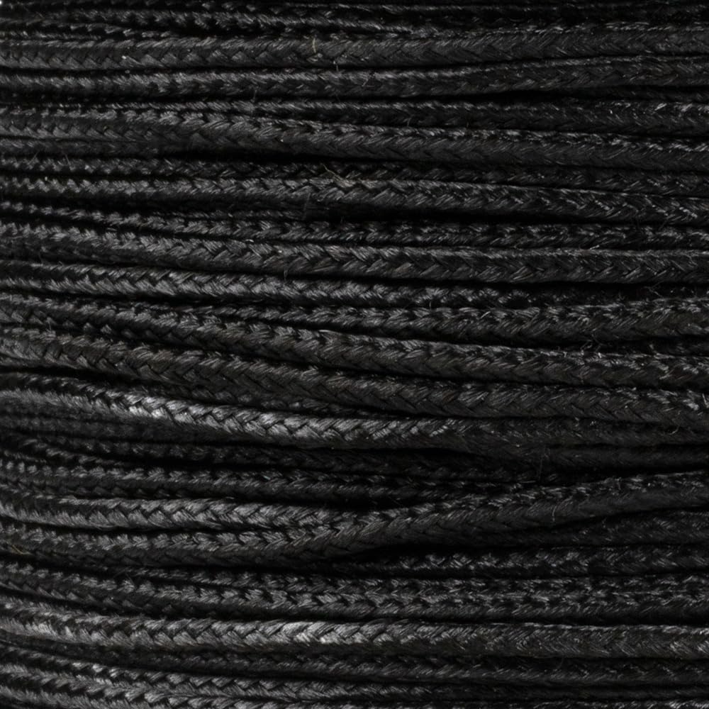 Paracord Planet Micro Paracord - Thin Braided Cord For Crafting, Fishing, And Diy Projects In 125 Ft Spools - Black
