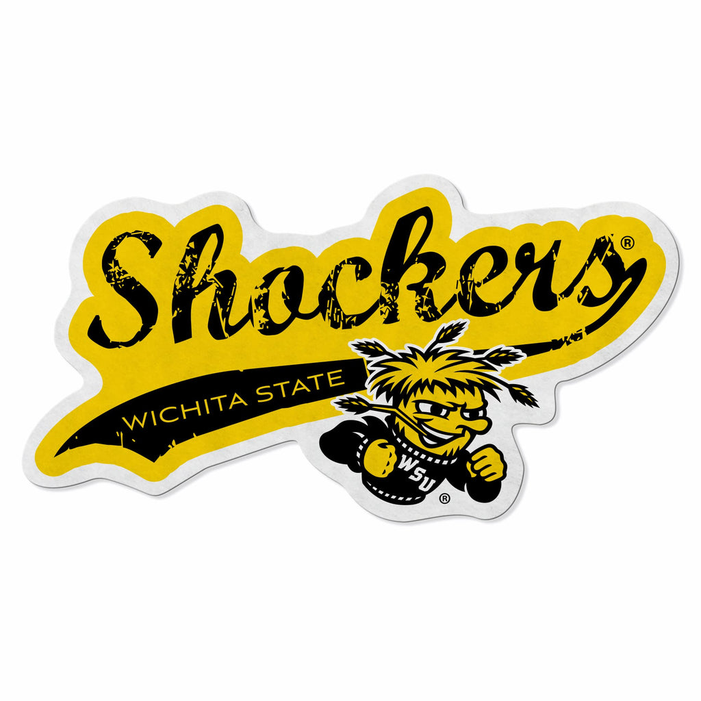Rico Industries Ncaa Wichita State Shockers Distressed Shape Cut Pennant - Home And Living Room D  Cor - Soft Felt Ez To Hang