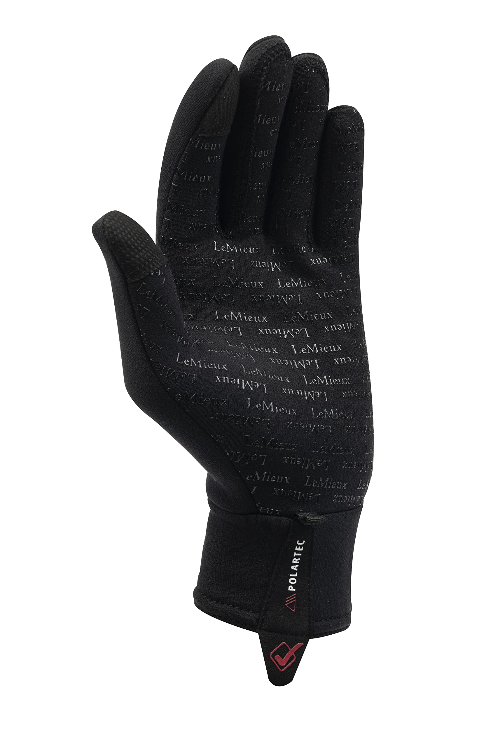 LeMieux Polartec Glove - Ideal Winter Riding Glove - Power Grip Silicone on Palms - Black - XLarge