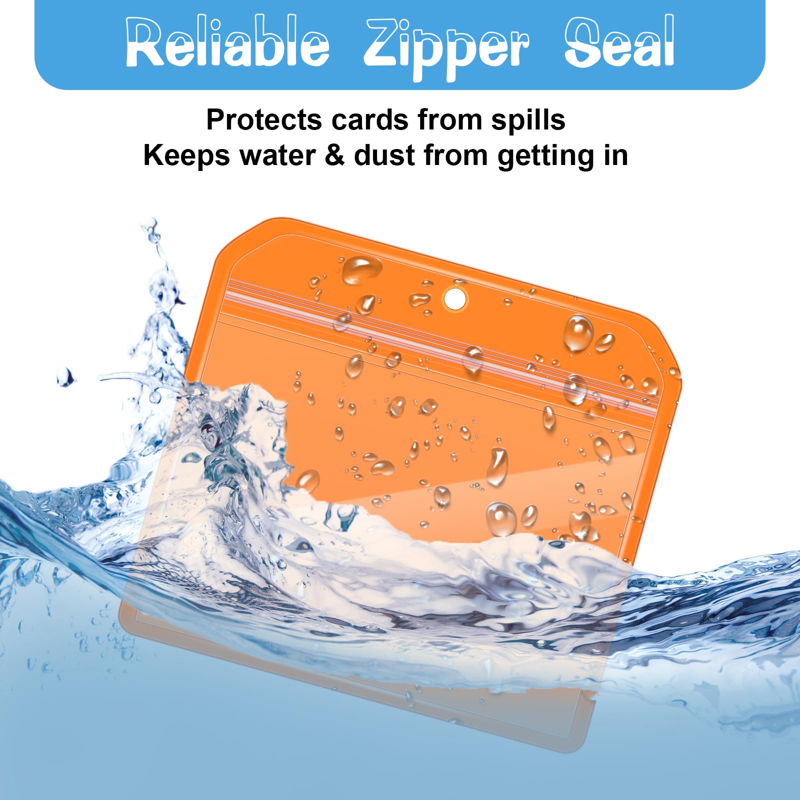 Geyee 6 Pack Fishing Hunting License Holder Waterproof Fluorescent Orange Id Holder With 6 Bronze Safety Pins Heavy Duty For Lic