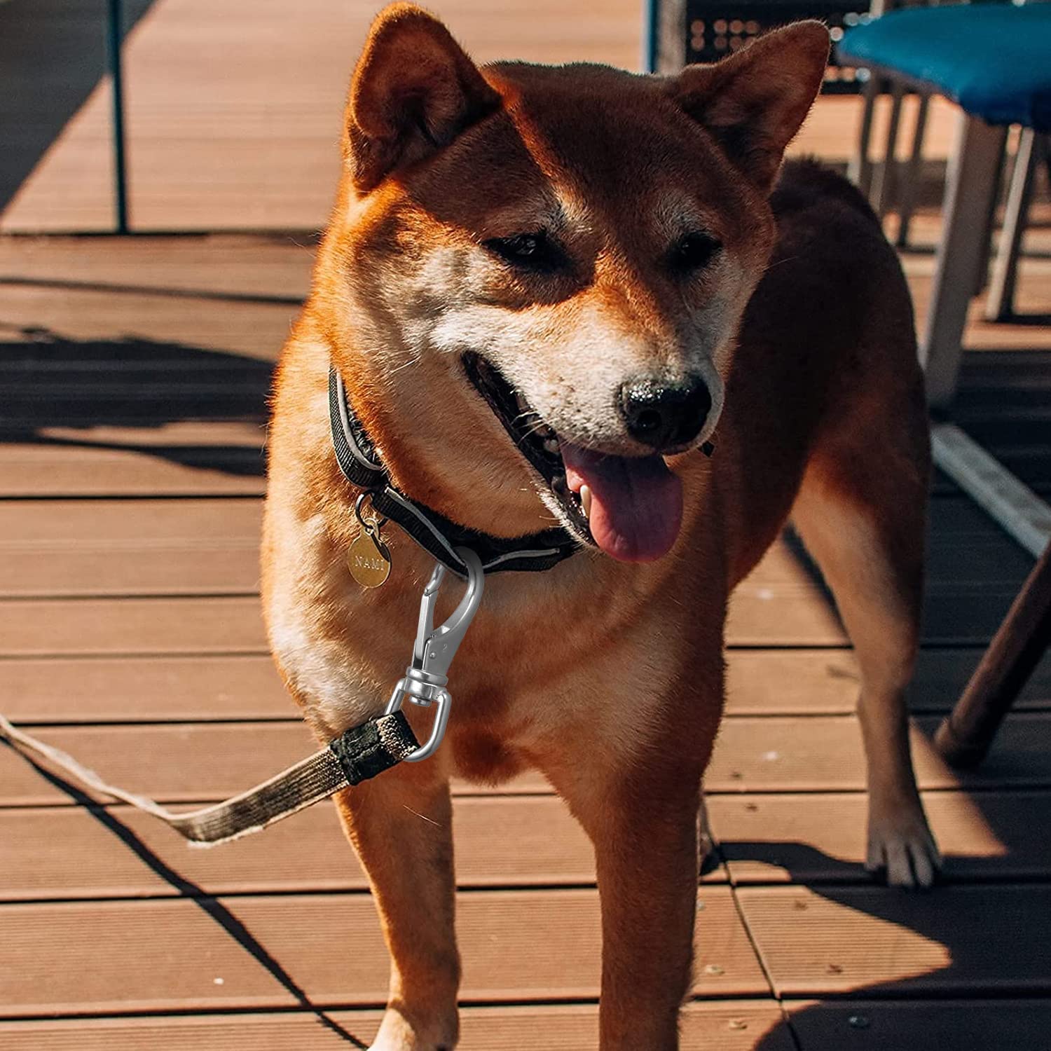 Mixiflor Stainless Steel Swivel Eye Snap Hook, 4 Pack (4 Inch) Swivel Snap Hook Flag Pole Clips, Rotating Diving Clips Spring Ho