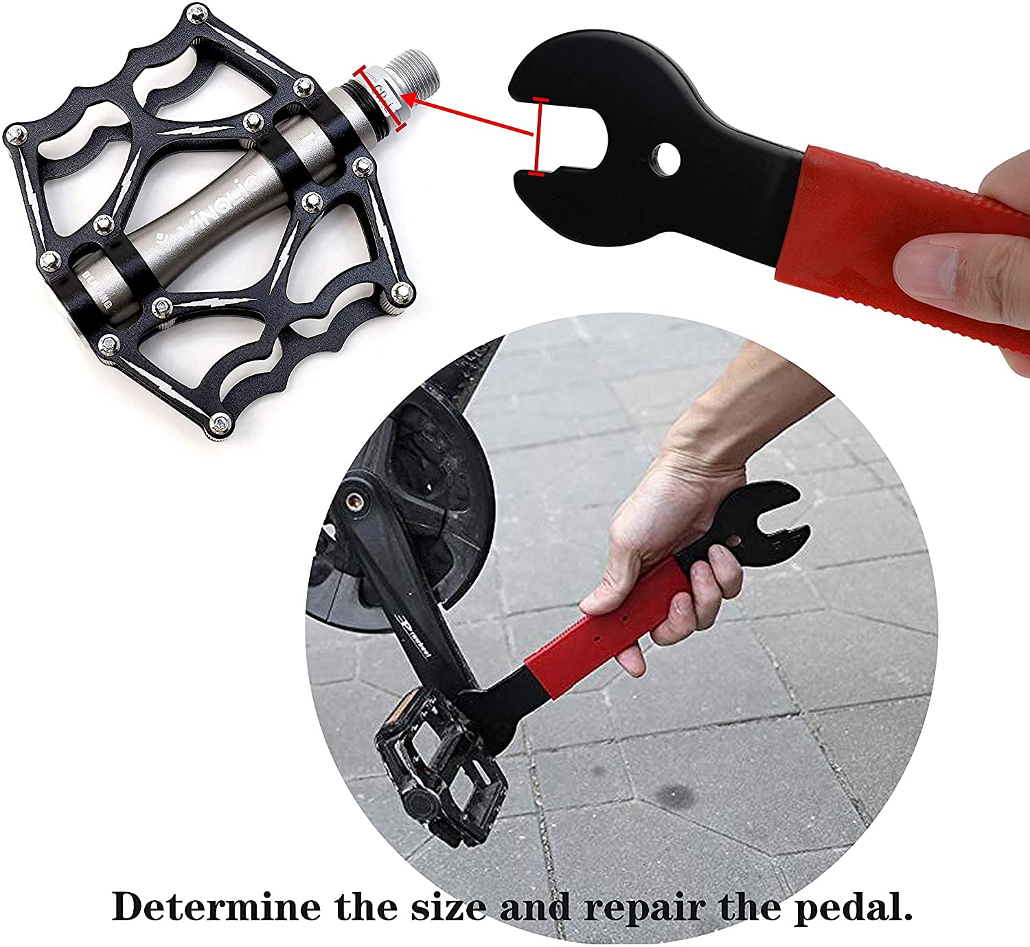 Pedal Wrench Double Sided Bicycle Pedal Removal 15/16/17Mm Bike Spanner Home Mechanic Pedal Repair Tool With Long Hand Comfortab