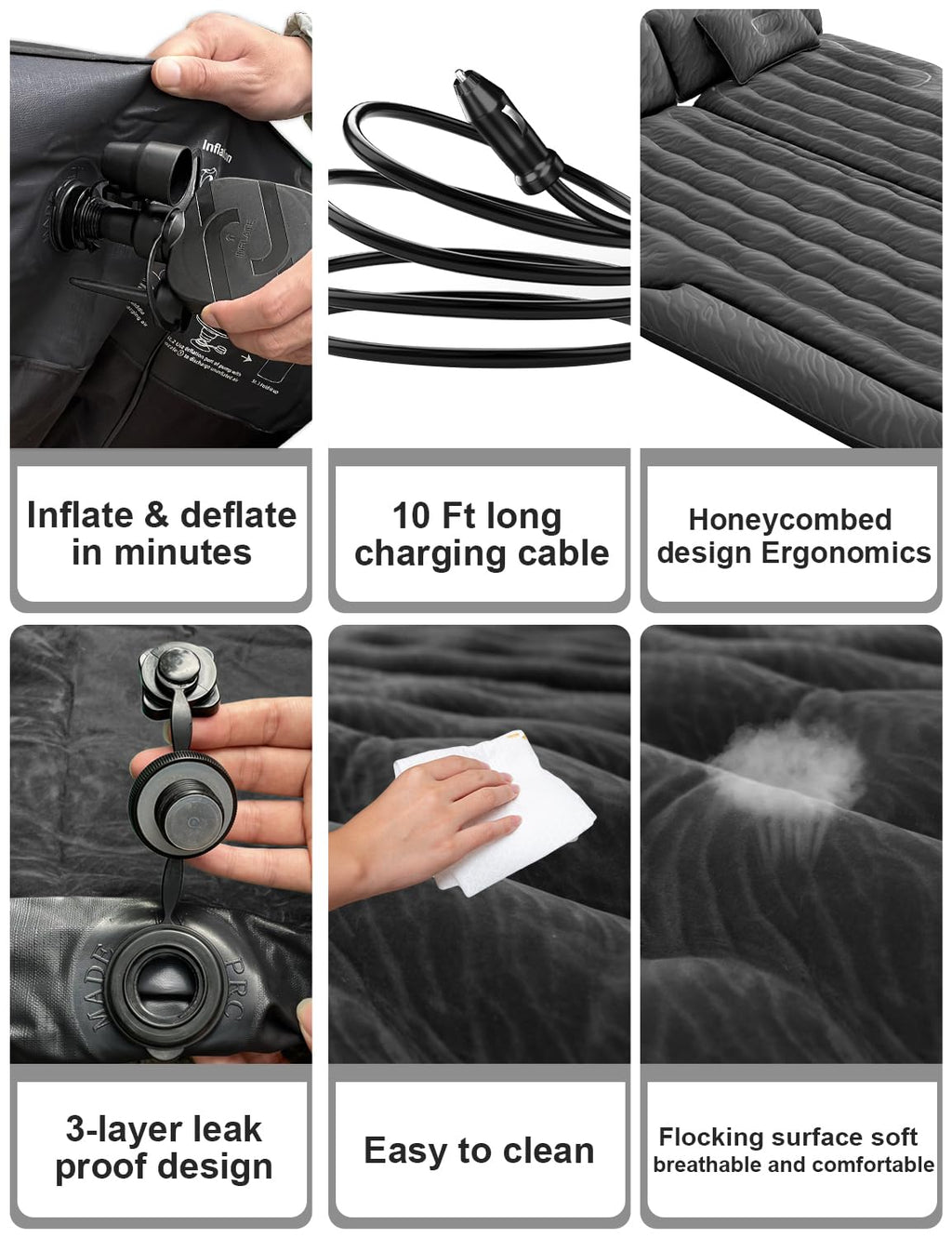 Umbrauto Suv Air Mattress Car Air Mattress 2023 Upgraded Flocking And Extra Thick Oxford Surface Car Sleeping Bed For Suv Back S