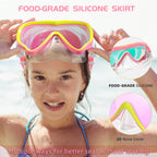 Seago Kids Swim Mask Swimming Goggles for Boys Girls Youth Toddlers 5-15, Anti-Fog No Leak 180 Clear Goggles Kids Pool Underwate