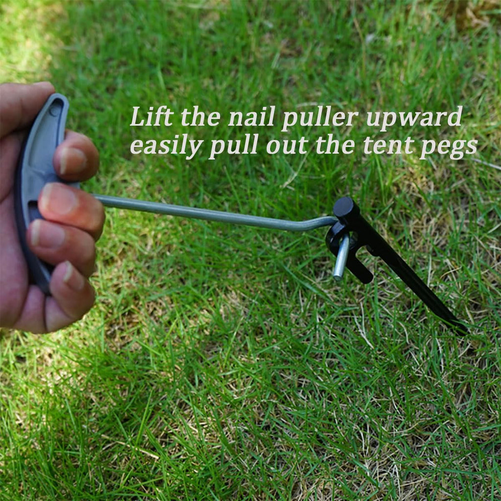 Laiyoho 3 Pcs Outdoor Tent Peg Puller Extractor With Plastic Handles, Portable Tool For Camping And Other Outdoor Activities